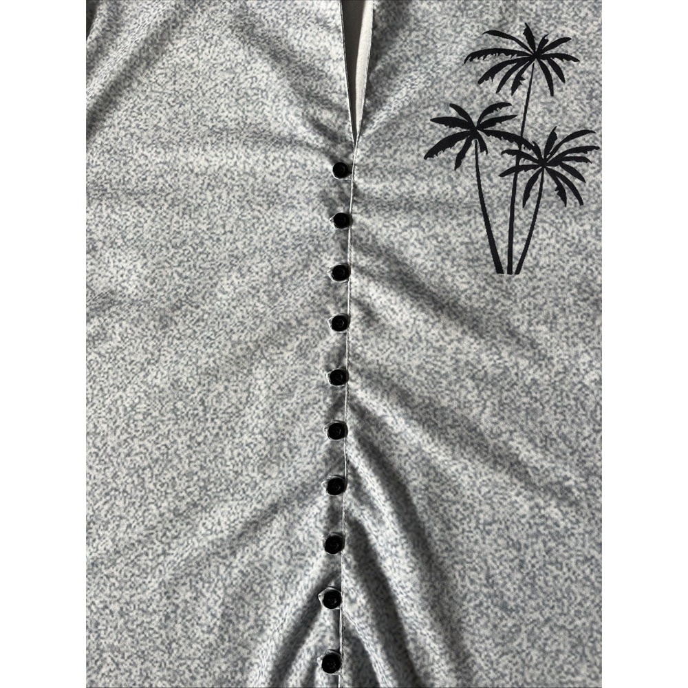 Ouku 2XL Hawaiian / Golf Shirt Men's Palm Trees Short Sleeve Polyester Cruise - Picture 2 of 9